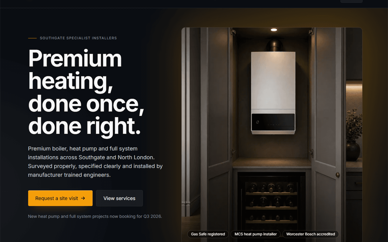 Southgate Boilers home page preview